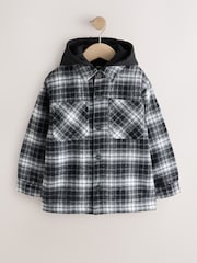 Black/White Check Borg Lined Hooded Shacket (3-16yrs) - Image 1 of 5