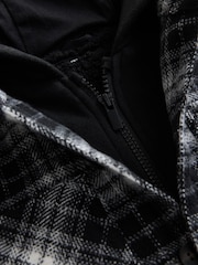 Black/White Check Borg Lined Hooded Shacket (3-16yrs) - Image 4 of 5