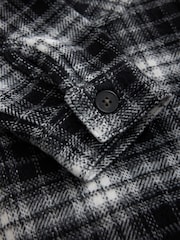 Black/White Check Borg Lined Hooded Shacket (3-16yrs) - Image 5 of 5