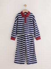 Navy/Red Rugby Top And Wide Leg Trousers Set (3-16yrs) - Image 6 of 10