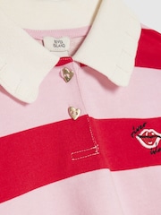 River Island Pink Long Sleeve Stripe Top & Skirt Set - Image 4 of 5