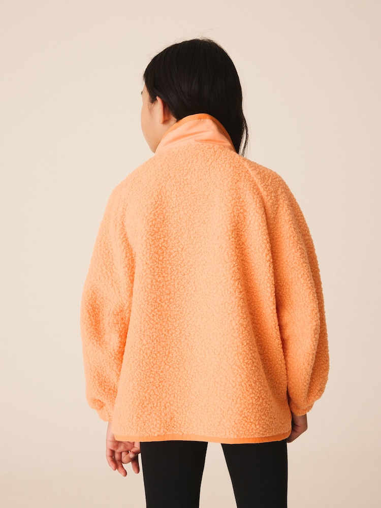 Bright Orange Button Up Fleece Jacket (3-16yrs) - Image 2 of 9 Bright Orange Button Up Fleece Jacket (3-16yrs) - Image 2 of 9