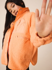 Bright Orange Button Up Fleece Jacket (3-16yrs) - Image 3 of 9