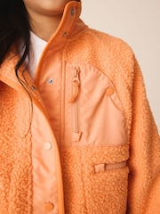 Bright Orange Button Up Fleece Jacket (3-16yrs) - Image 4 of 9