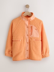 Bright Orange Button Up Fleece Jacket (3-16yrs) - Image 5 of 9