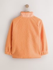 Bright Orange Button Up Fleece Jacket (3-16yrs) - Image 6 of 9