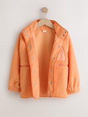 Bright Orange Button Up Fleece Jacket (3-16yrs) - Image 7 of 9