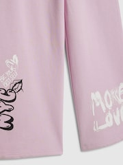 River Island Pink Grafitti Waistband Crop Top & Wide Leg Joggers Set - Image 4 of 4