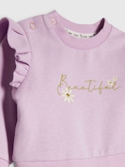 River Island Purple Broderie Sweatshirt & Leggings Set - Image 5 of 5