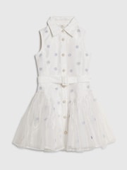 River Island White Organza Flower Prom Dress - Image 1 of 4
