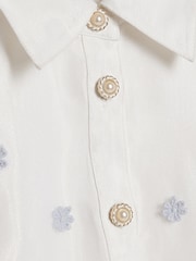 River Island White Organza Flower Prom Dress - Image 3 of 4