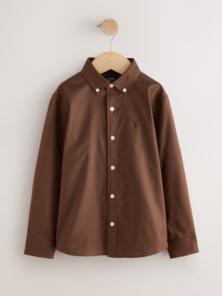 Chocolate Brown Single Oxford Shirt (3-16yrs) - Image 1 of 4