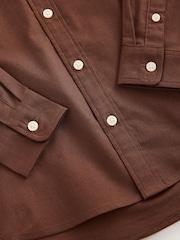 Chocolate Brown Single Oxford Shirt (3-16yrs) - Image 4 of 4