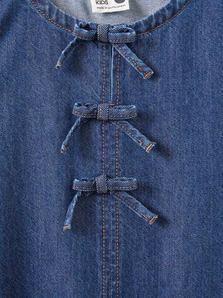 Cotton On Blue Betty Bow Front Denim Dress - Image 3 of 3 Cotton On Blue Betty Bow Front Denim Dress - Image 3 of 3
