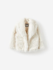 Cotton On White Zoe Faux Fur Jacket - Image 1 of 3