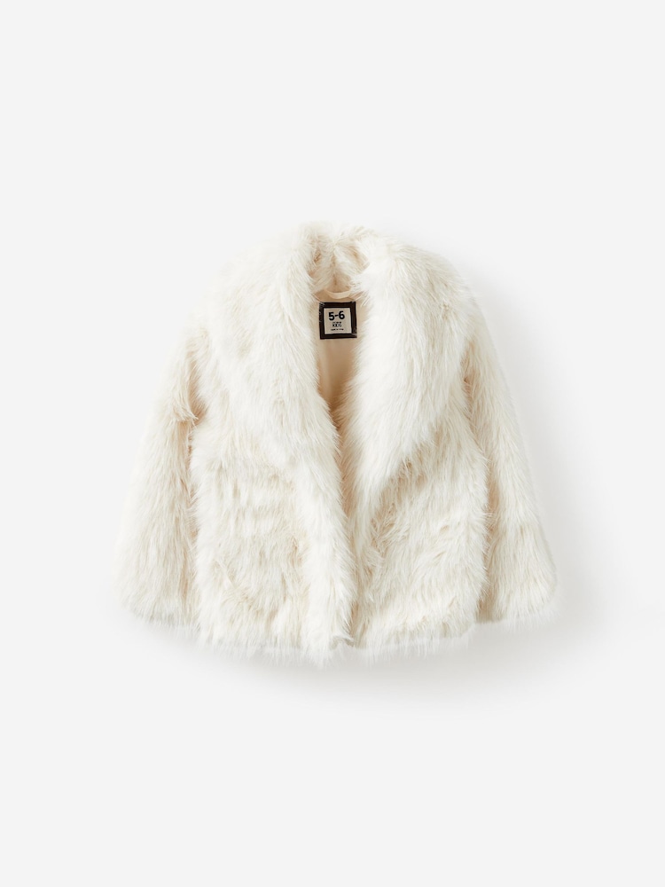 Cotton On White Zoe Faux Fur Jacket - Image 1 of 3 Cotton On White Zoe Faux Fur Jacket - Image 1 of 3