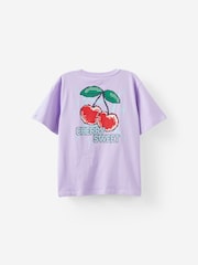 Cotton On Purple Poppy Oversize Graphic Print T-Shirt - Image 4 of 5