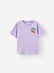 Cotton On Purple Poppy Oversize Graphic Print T-Shirt - Image 5 of 5