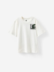 Cotton On White Jonny Short Sleeve Graphic Print T-Shirt - Image 1 of 3