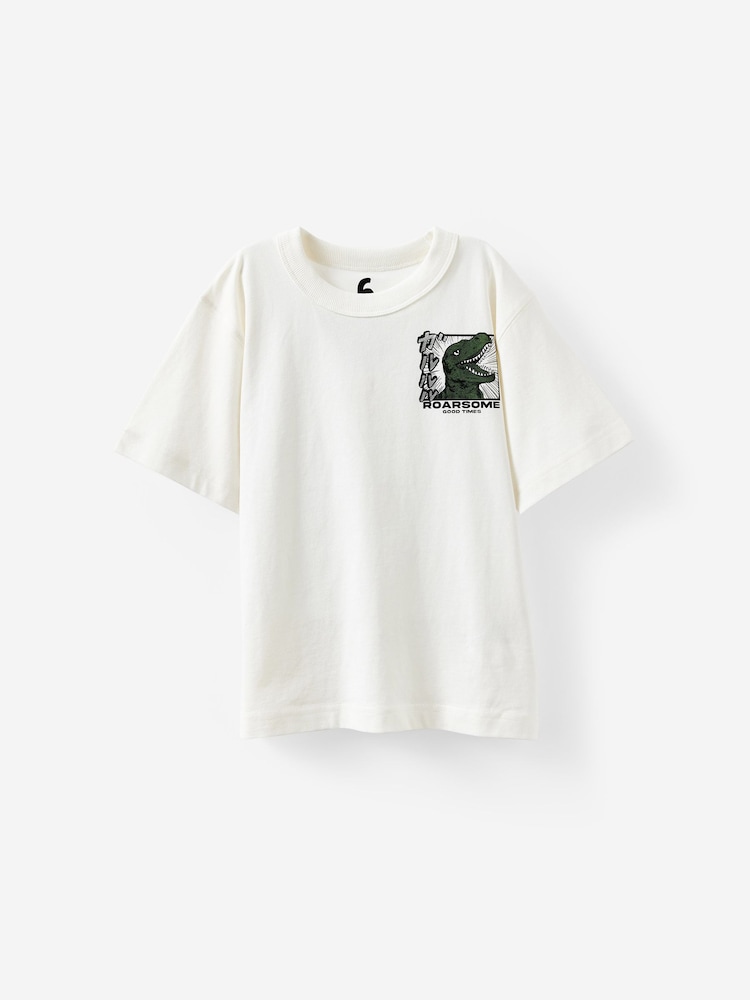 Cotton On White Jonny Short Sleeve Graphic Print T-Shirt - Image 1 of 3 Cotton On White Jonny Short Sleeve Graphic Print T-Shirt - Image 1 of 3