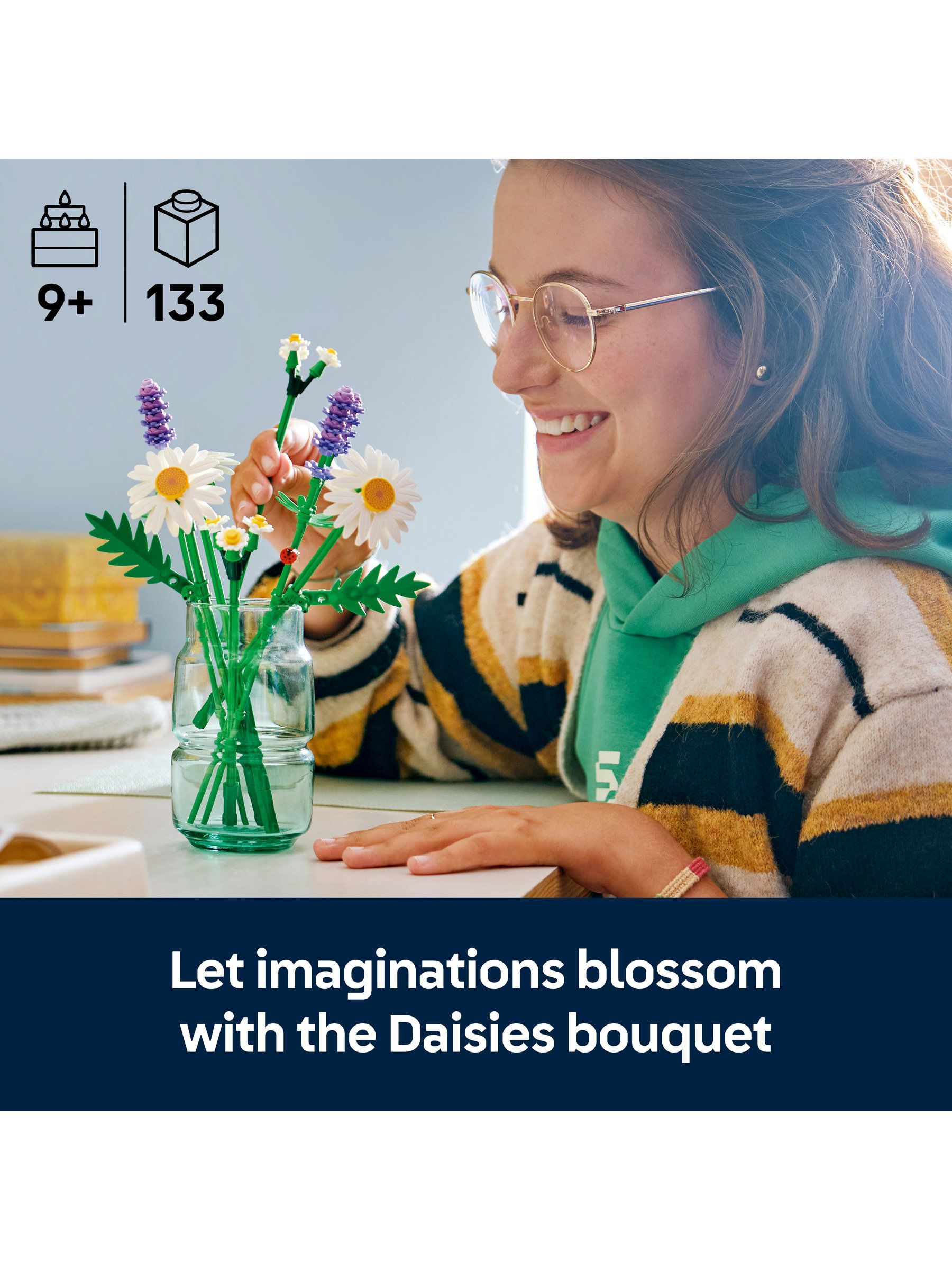 Buy LEGO Botanicals Daisies Artificial Flower Bouquet from Next