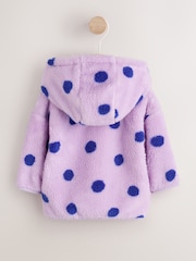 Purple Spot Fleece Baby Hooded Jacket (0mths-2yrs) - Image 2 of 6