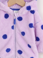 Purple Spot Fleece Baby Hooded Jacket (0mths-2yrs) - Image 3 of 6