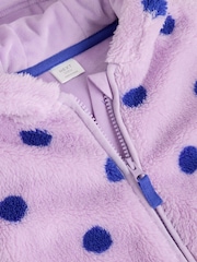 Purple Spot Fleece Baby Hooded Jacket (0mths-2yrs) - Image 4 of 6