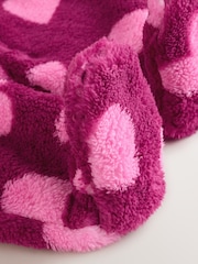 Pink Heart Printed Hooded Fleece Baby Pramsuit (0mths-2yrs) - Image 5 of 6