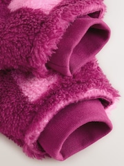 Pink Heart Printed Hooded Fleece Baby Pramsuit (0mths-2yrs) - Image 6 of 6