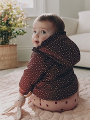 Brown Spotted Hooded Padded Baby Jacket (0mths-2yrs) - Image 3 of 12