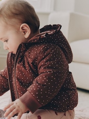 Brown Spotted Hooded Padded Baby Jacket (0mths-2yrs) - Image 4 of 12
