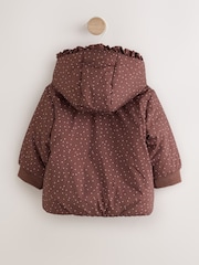 Brown Spotted Hooded Padded Baby Jacket (0mths-2yrs) - Image 7 of 12