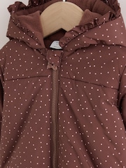 Brown Spotted Hooded Padded Baby Jacket (0mths-2yrs) - Image 8 of 12