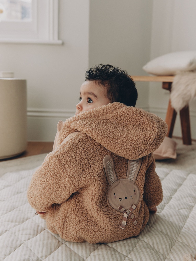 Neutral Borg Bunny Embroidered Back Popper Through - Baby Jacket (0mths-2yrs) - Larawan 1 ng 2 Neutral Borg Bunny Embroidered Back Popper Through - Baby Jacket (0mths-2yrs) - Larawan 1 ng 2