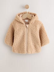 Neutral Borg Bunny Embroidered Back Popper Through Baby Jacket (0mths-2yrs) - Image 3 of 9