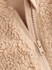 Neutral Borg Bunny Embroidered Back Popper Through Baby Jacket (0mths-2yrs) - Image 8 of 9