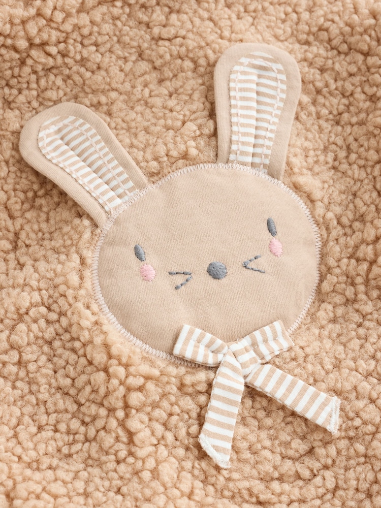Neutral Borg Bunny Embroidered Back Popper Through Baby Jacket (0mths-2yrs) - Image 9 of 9 Neutral Borg Bunny Embroidered Back Popper Through Baby Jacket (0mths-2yrs) - Image 9 of 9