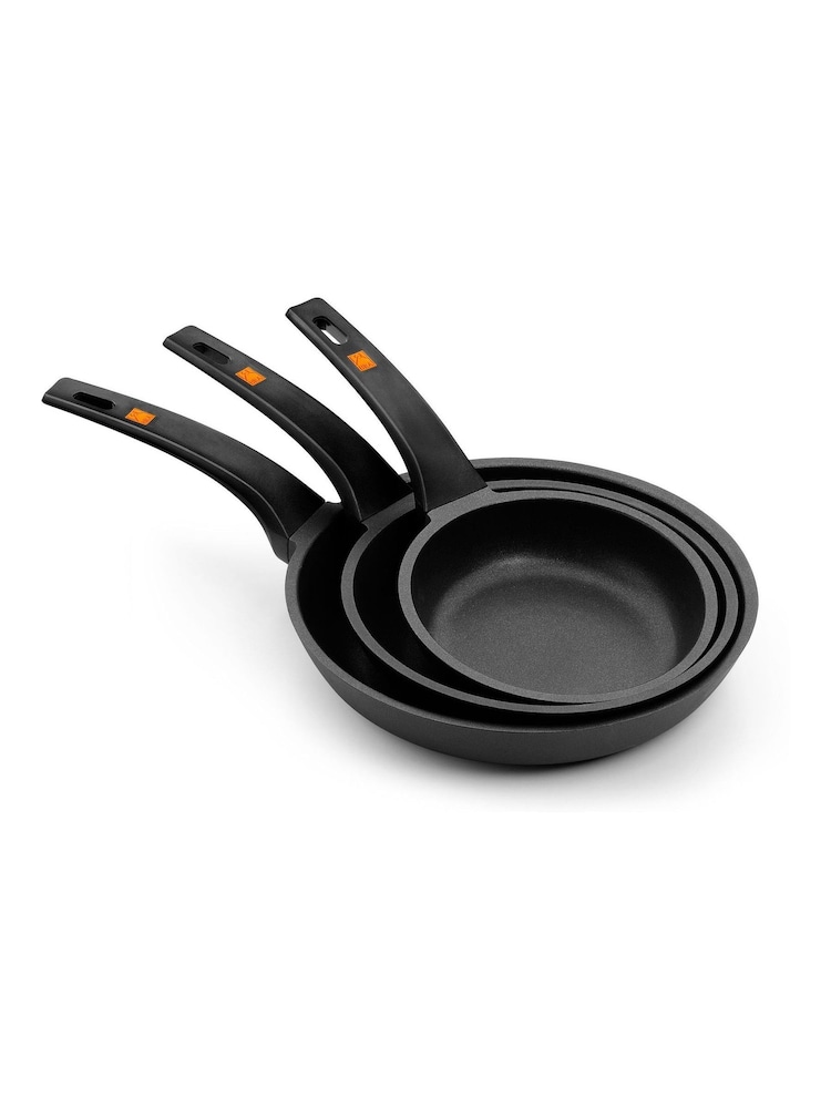BRA Set of 3 Black Efficient Frying Pans - Image 1 of 4 BRA Set of 3 Black Efficient Frying Pans - Image 1 of 4