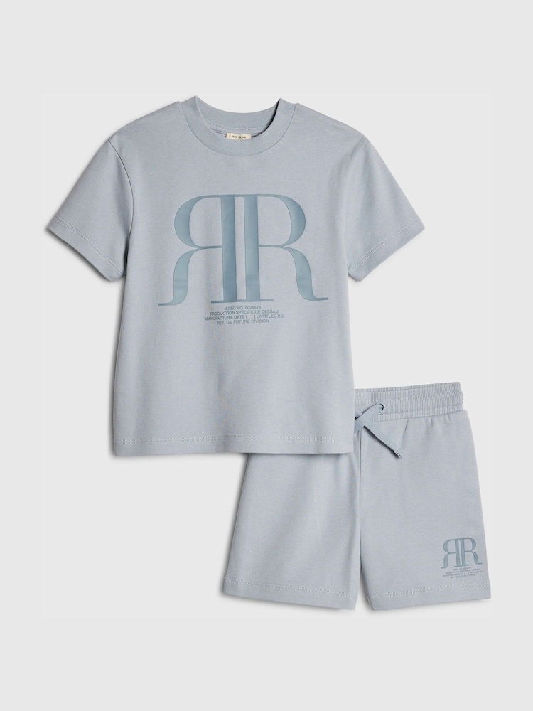 River Island Blue RR T-Shirt & Short Sets - Image 1 of 1
