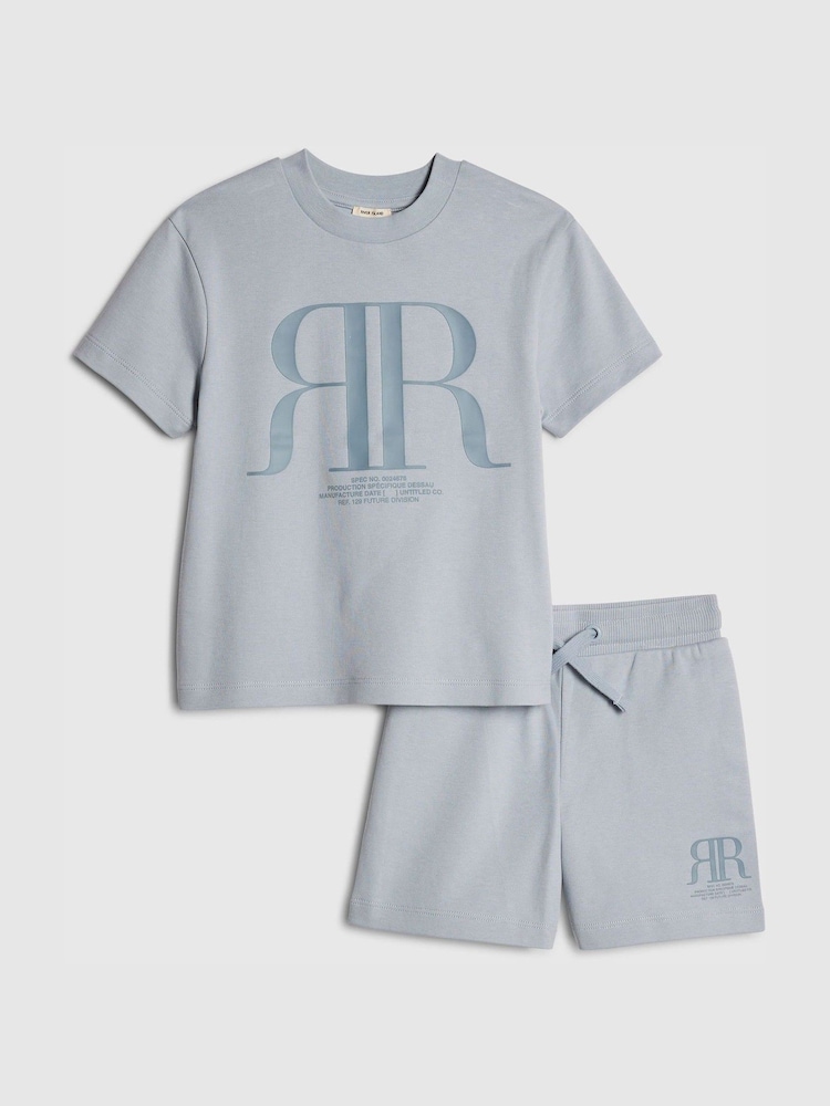 River Island Blue RR T-Shirt & Short Sets - Image 2 of 5