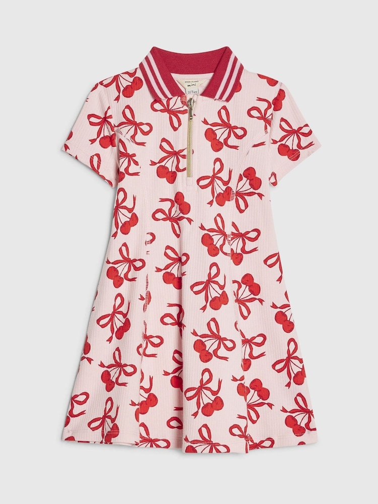 River Island Cherry Print Polo Dress - صورة 1 من 3 River Island Cherry Print Polo Dress - صورة 1 من 3
