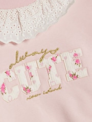 River Island Pink Collared Sweat Shirt & Printed Legging Set - Image 3 of 4