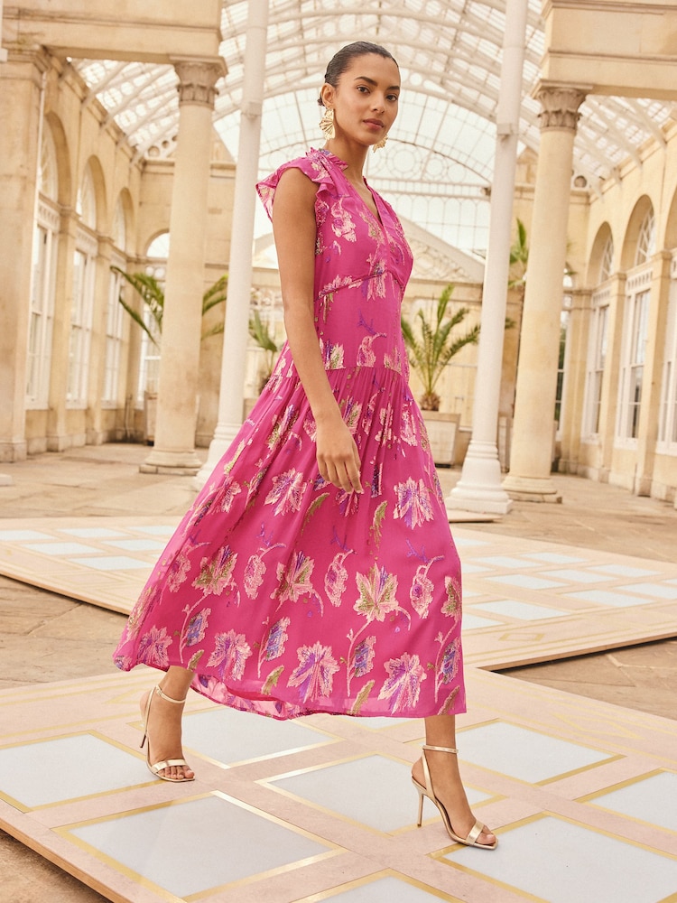 metallic drop waist dress Metallic-Knit Drop-Waist Maxi Dress