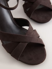 Chocolate Brown Standard/Wide Fit Forever Comfort® Block Heel Sandals - Image 7 of 9