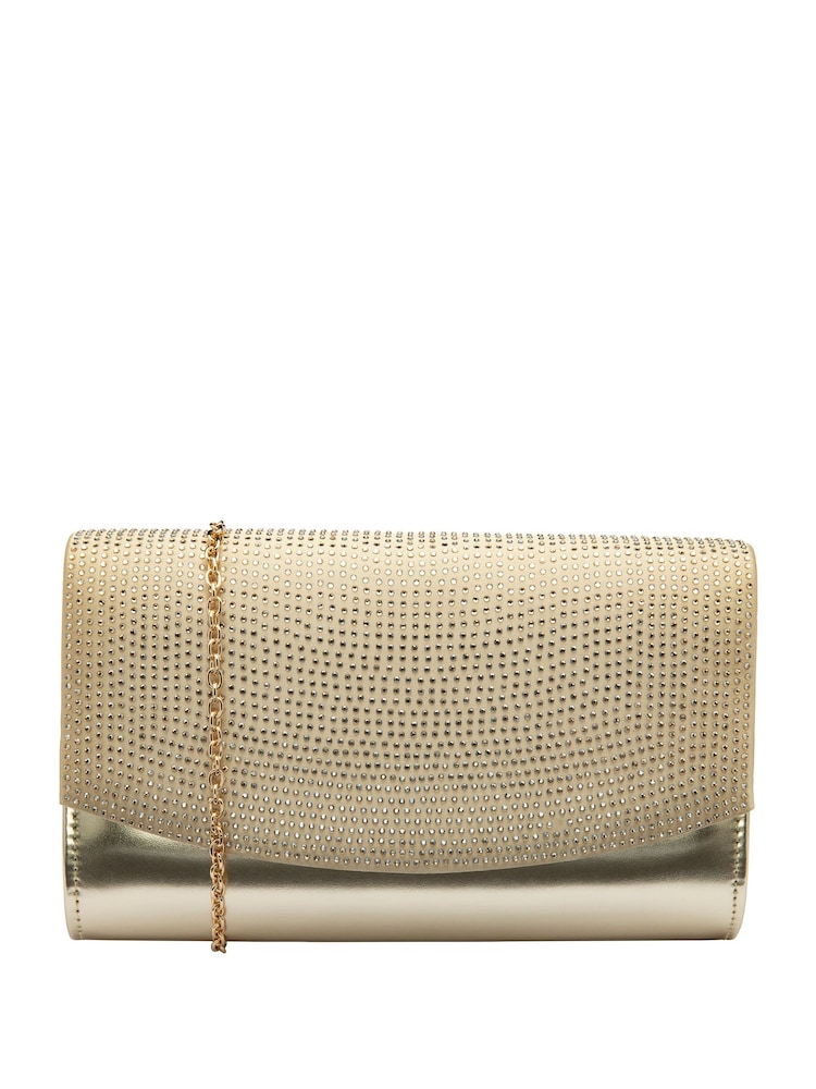 Ravel Gold chain strap Clutch Bag - Image 1 of 4 Ravel Gold chain strap Clutch Bag - Image 1 of 4