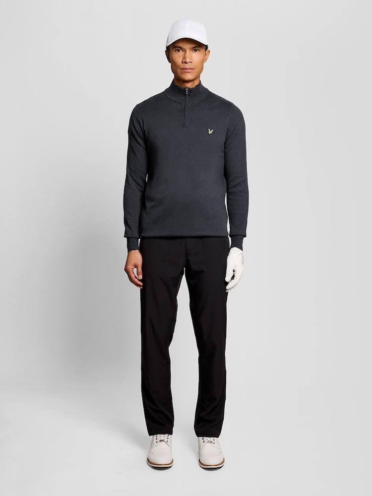 Lyle & Scott Grey Golf Polyblend Quarter Zip Jumper - Image 2 of 6 Lyle & Scott Grey Golf Polyblend Quarter Zip Jumper - Image 2 of 6