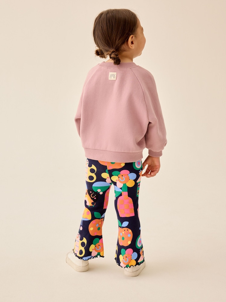 Navy Ladybird Printed Ribbed Flare Leggings (3mths-7yrs) - Image 2 of 4 Navy Ladybird Printed Ribbed Flare Leggings (3mths-7yrs) - Image 2 of 4