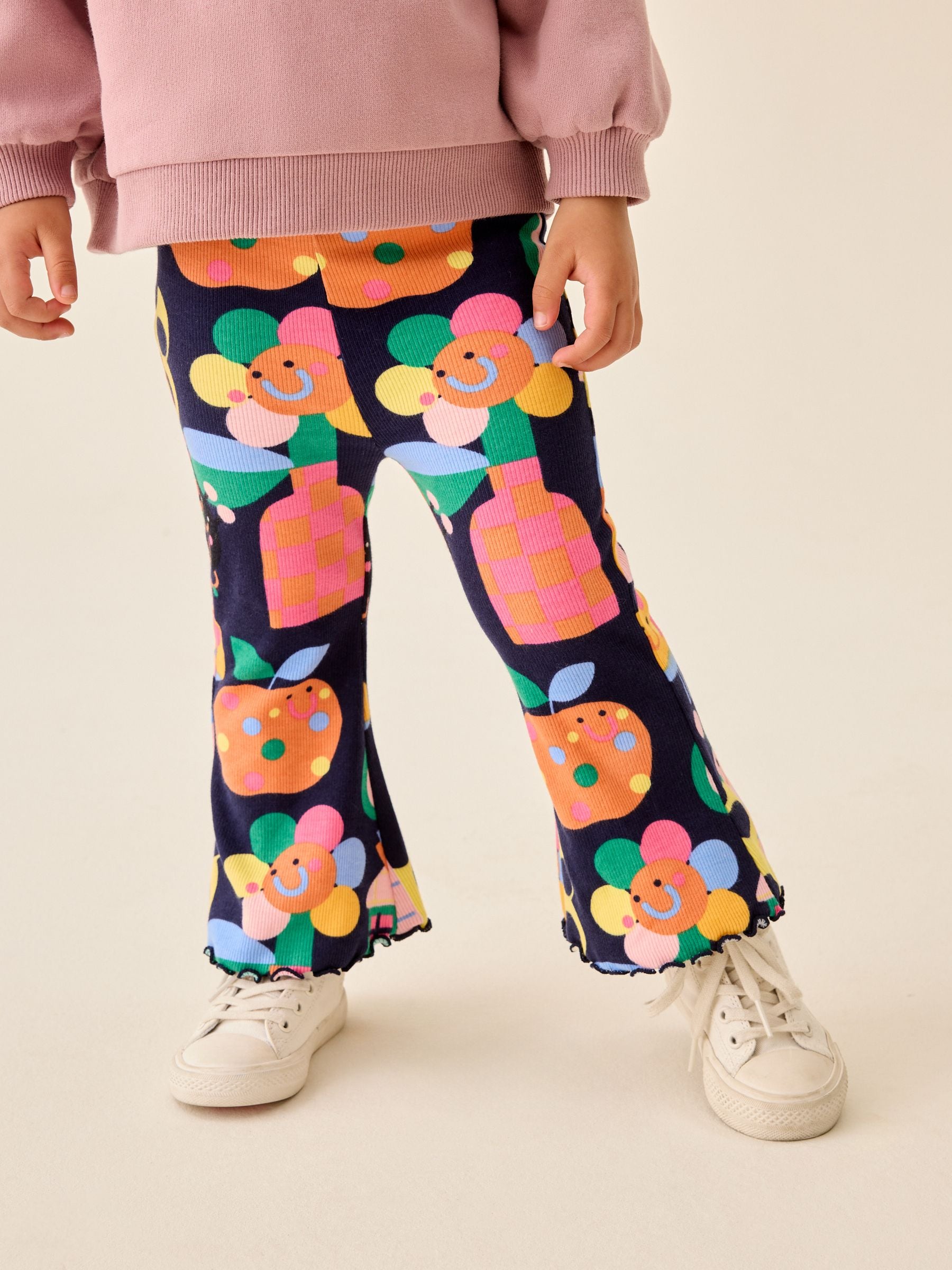 Buy Navy Ladybird Printed Ribbed Flare Leggings (3mths-7yrs) from
