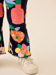 Navy Ladybird Printed Ribbed Flare Leggings (3mths-7yrs) - Image 4 of 4